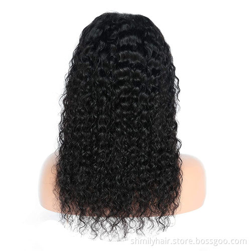 Cheap Hair Water Wave Virgin Cuticle Aligned 4*4 Closure Lace Front Wig Remy Brazilian Human Hair 4*4 Lace Wigs Water Wave